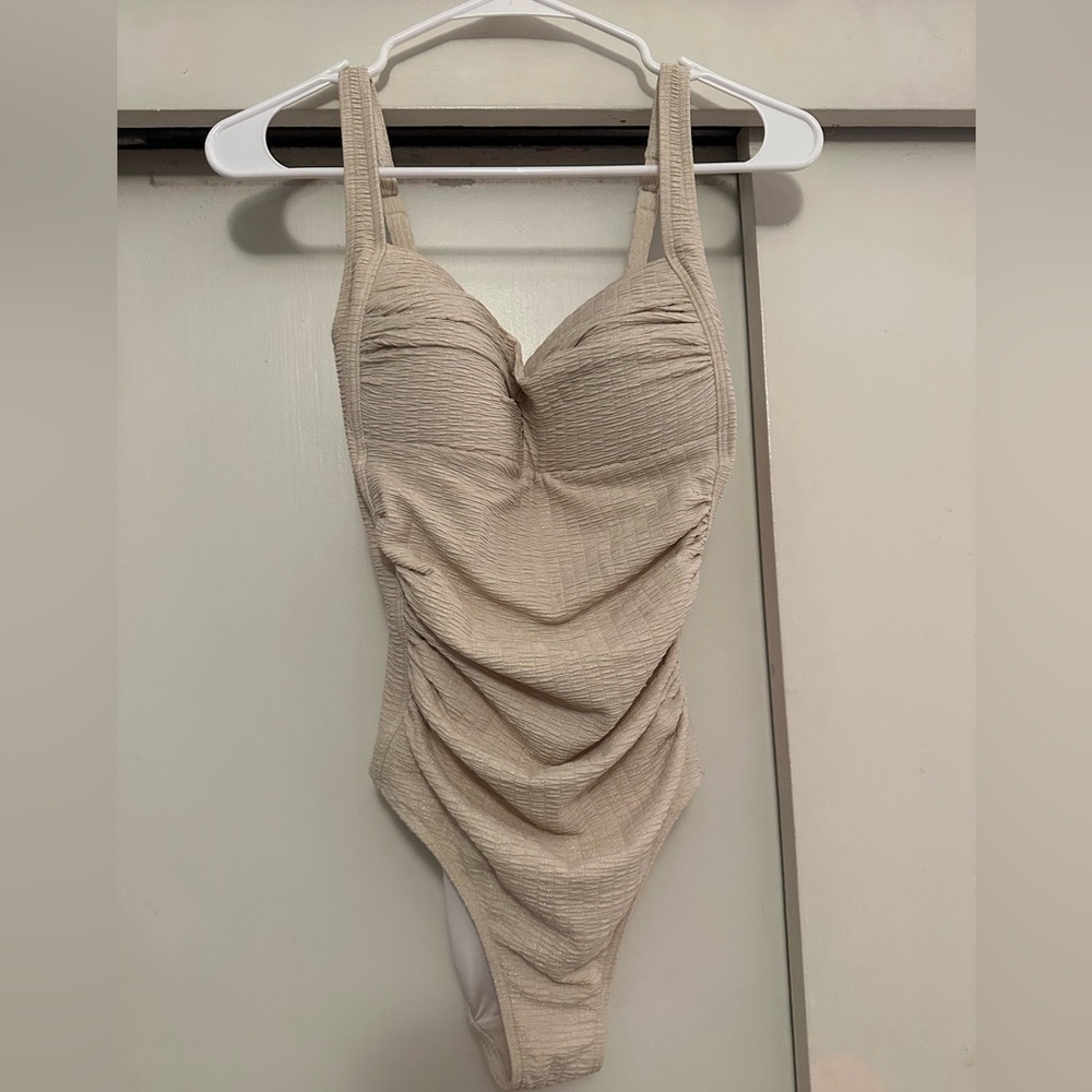 Gold and cream one piece swimsuit